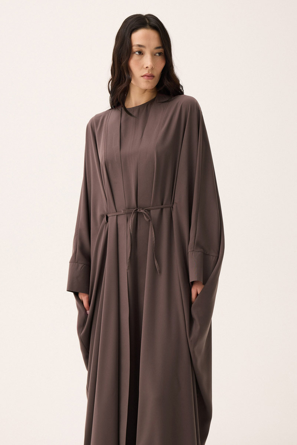 Hayal Abaya Takım Kahverengi - 3