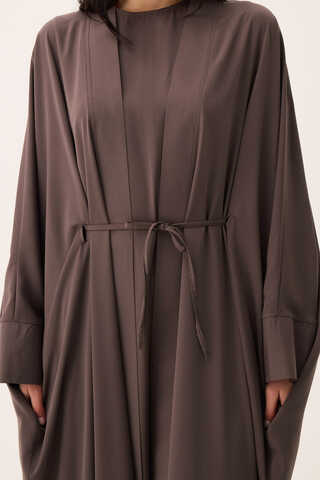 Hayal Abaya Takım Kahverengi - 5