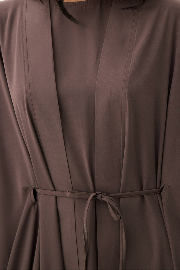 Hayal Abaya Takım Kahverengi - 8