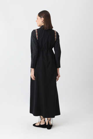 Hazal Ethnic Embroidered Pinafore Black - 10