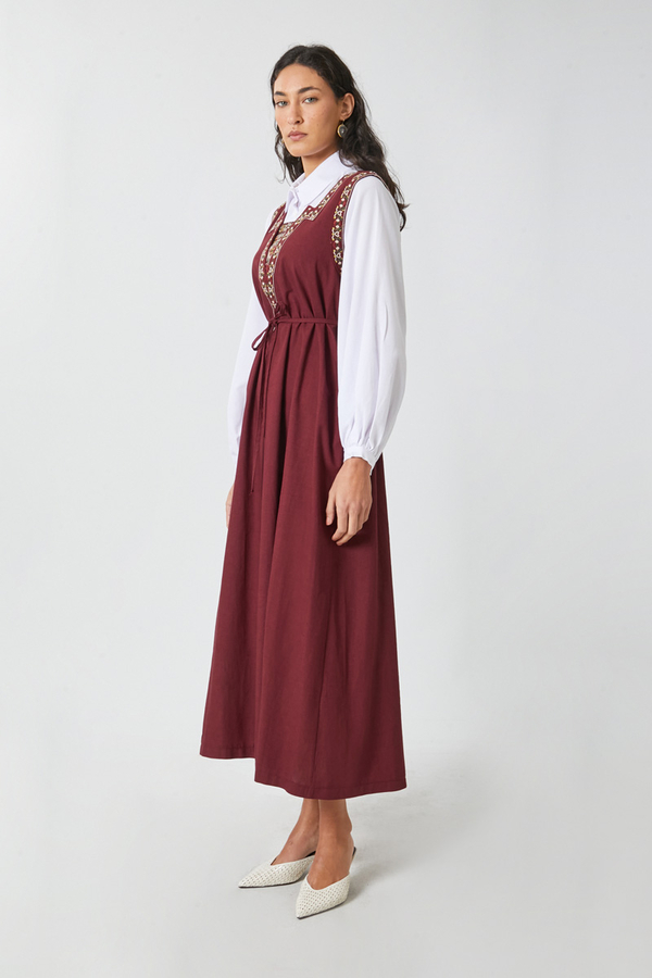 Hazal Etnik Nakışlı Jile Bordo - 15