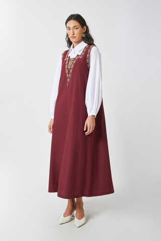Hazal Etnik Nakışlı Jile Bordo - 6