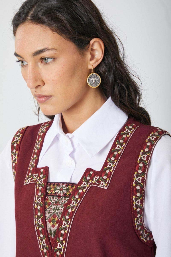 Hazal Etnik Nakışlı Jile Bordo - 3