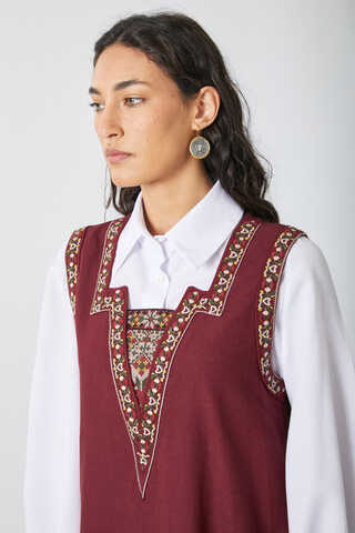 Hazal Etnik Nakışlı Jile Bordo - 11