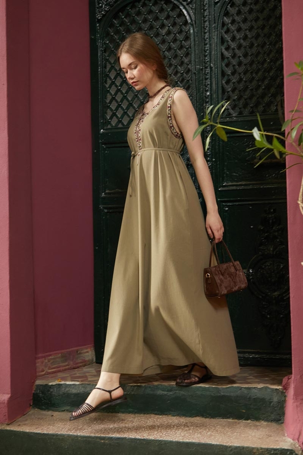 Hazal Etnik Nakışlı Jile Haki - 5