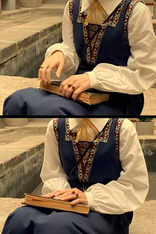 Hazal Ethnic Embroidered Pinafore Navy Blue - 2