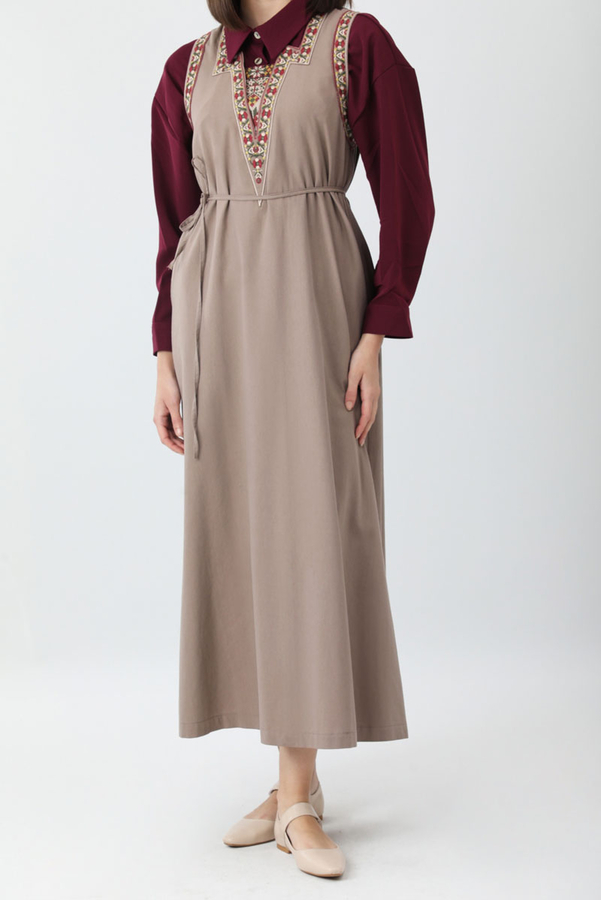 Hazal Etnik Nakışlı Jile Vizon - 8