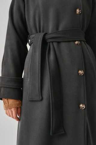 High Collar Premium Coat Anthracite - 13