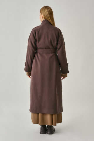 High Collar Premium Coat Deep Plum - 13