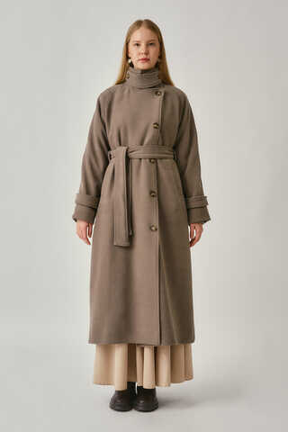 High Collar Premium Coat Mink - 4