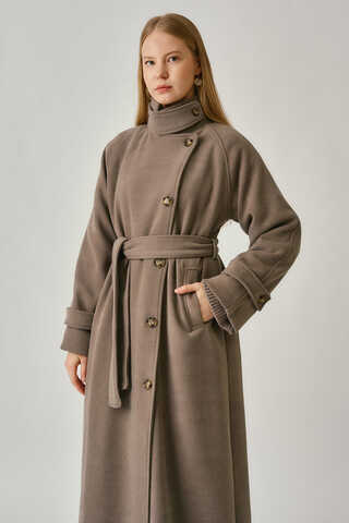 High Collar Premium Coat Mink - 1