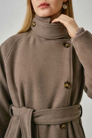 High Collar Premium Coat Mink - 3