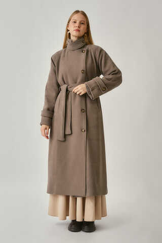 High Collar Premium Coat Mink - 12