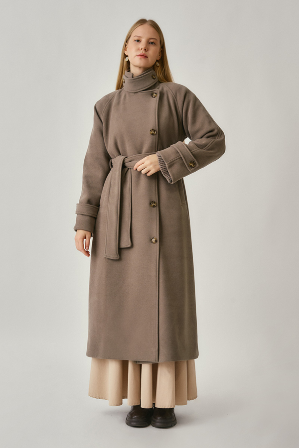 High Collar Premium Coat Mink - 12