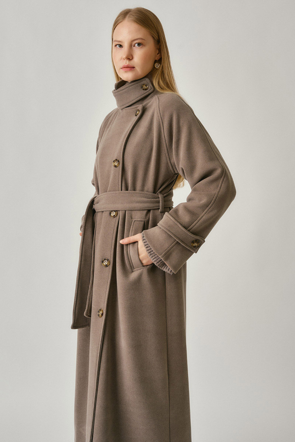 High Collar Premium Coat Mink - 14