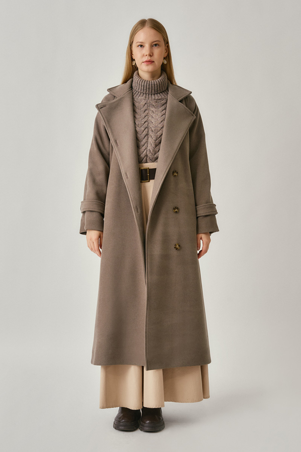 High Collar Premium Coat Mink - 15