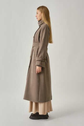High Collar Premium Coat Mink - 5