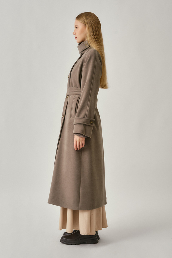 High Collar Premium Coat Mink - 5