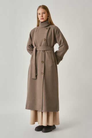 High Collar Premium Coat Mink - 11