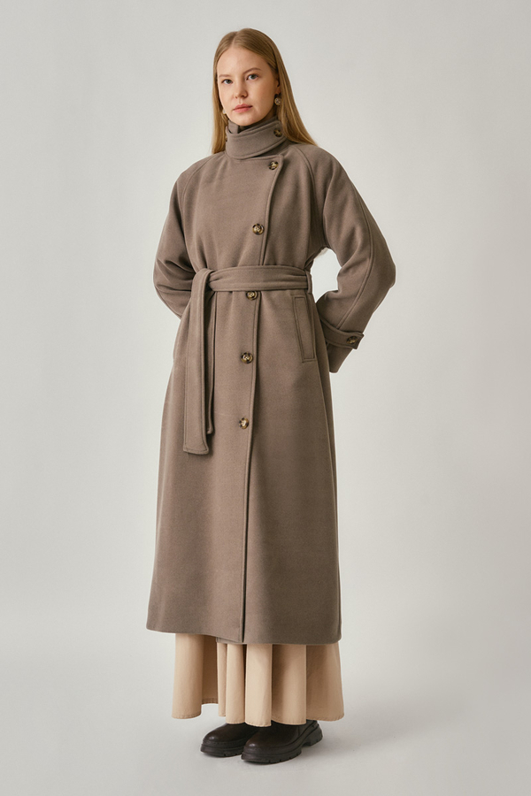 High Collar Premium Coat Mink - 11