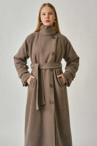 High Collar Premium Coat Mink - 13