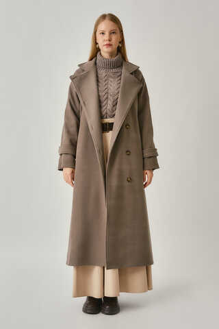 High Collar Premium Coat Mink - 15
