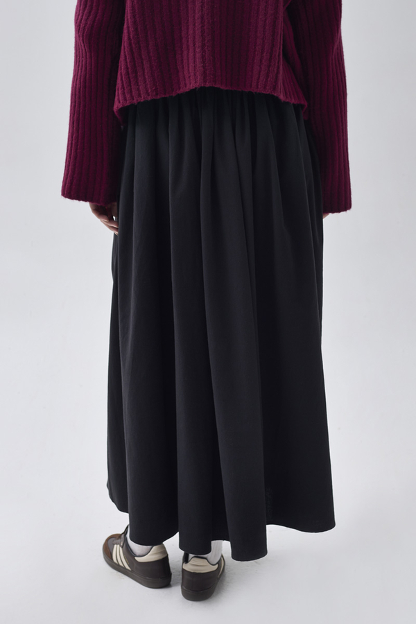 High Waist Cotton Skirt Black - 8