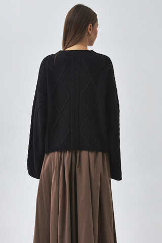 High Waist Cotton Skirt Brown - 9