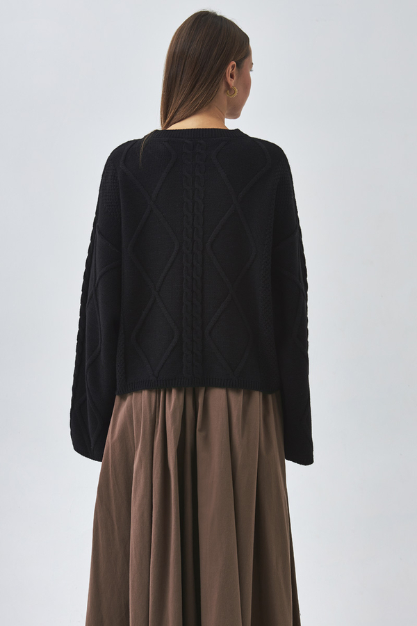 High Waist Cotton Skirt Brown - 9