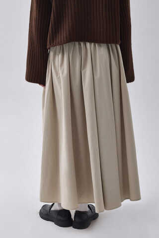 High Waist Cotton Skirt Stone - 5