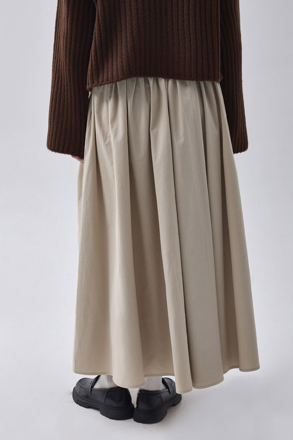 High Waist Cotton Skirt Stone - 5