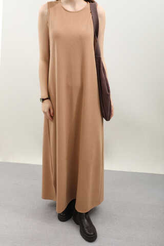 Hırkalı Triko Elbise Takım Açık Taba - 6