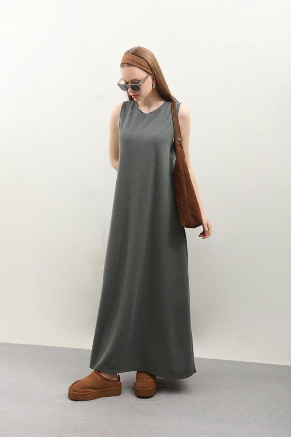 Hırkalı Triko Elbise Takım Antrasit - 3