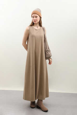 Hırkalı Triko Elbise Takım Koyu Vizon - 4