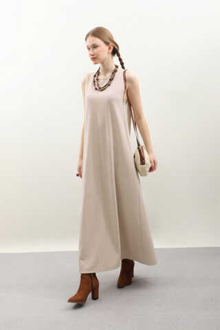 Hırkalı Triko Elbise Takım Krem - 9