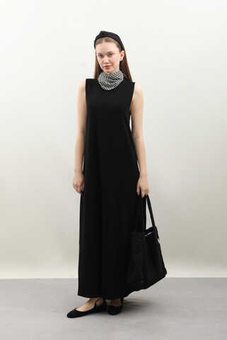 Hırkalı Triko Elbise Takım Siyah - 3