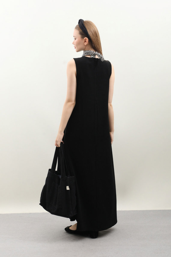 Hırkalı Triko Elbise Takım Siyah - 6