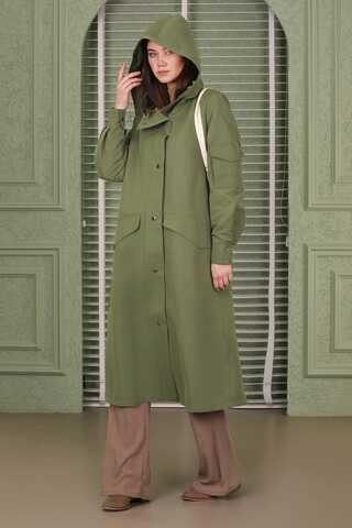 Hooded With Pockets Trench Khaki - 3
