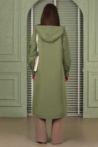 Hooded With Pockets Trench Khaki - 4