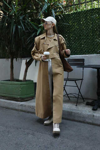 İkili Trençkot Camel - 4