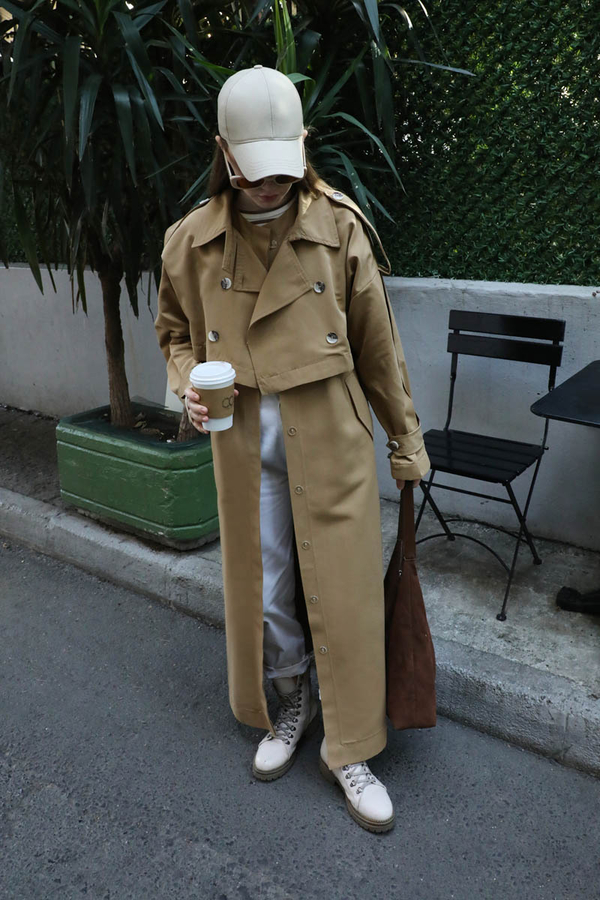 İkili Trençkot Camel - 5