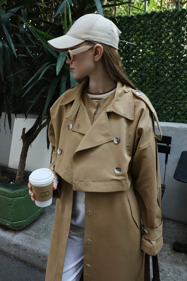 İkili Trençkot Camel - 6