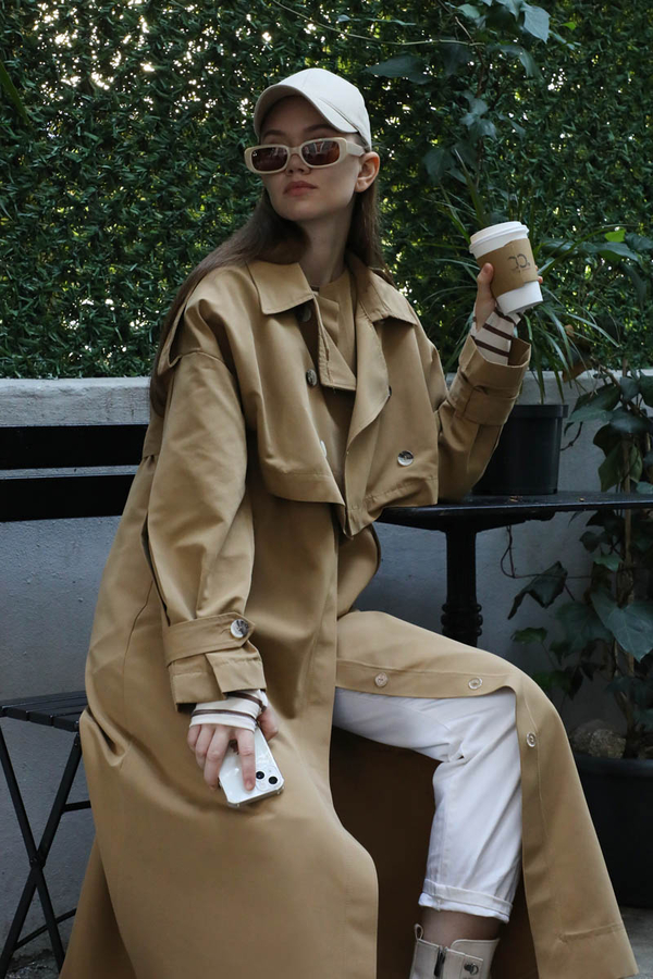 İkili Trençkot Camel - 1