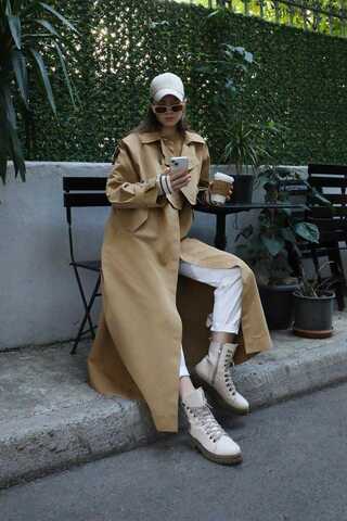 İkili Trençkot Camel - 8