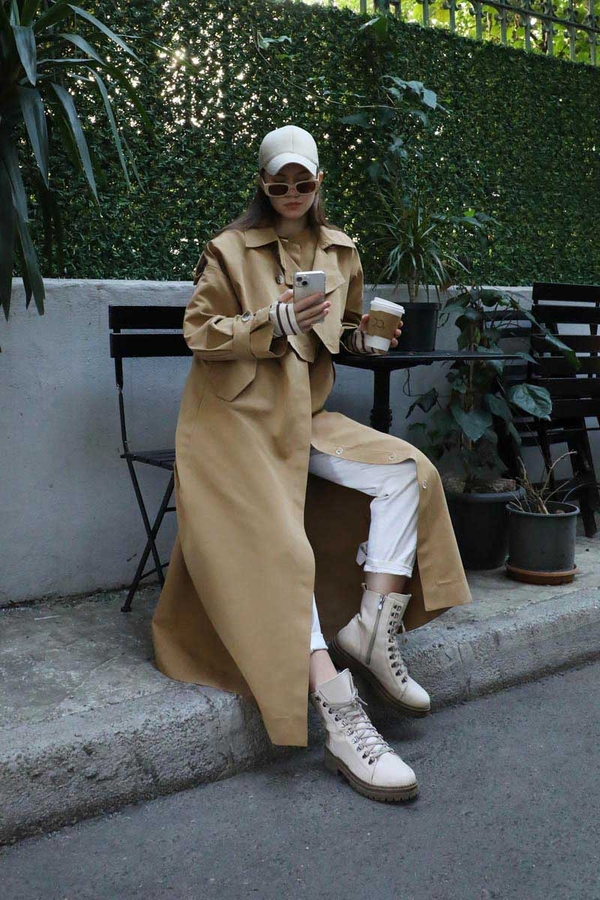 İkili Trençkot Camel - 8