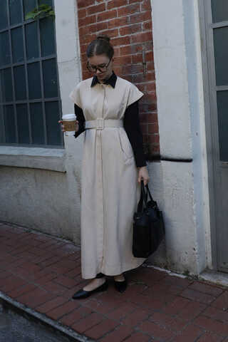 İkili Trençkot Krem - 4