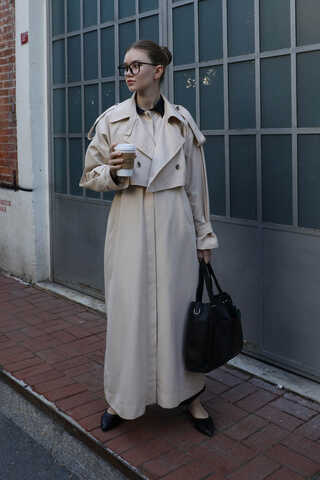 İkili Trençkot Krem - 7