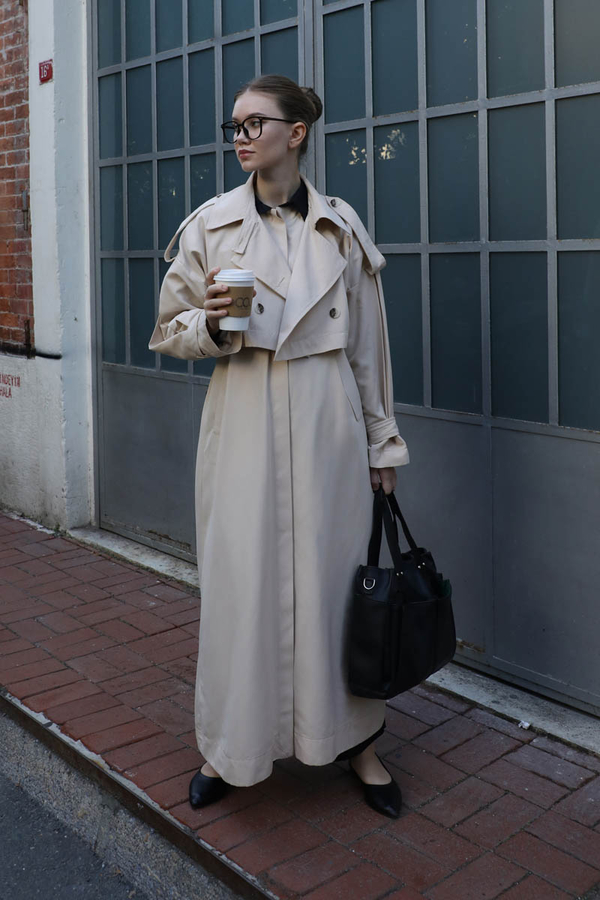 İkili Trençkot Krem - 7