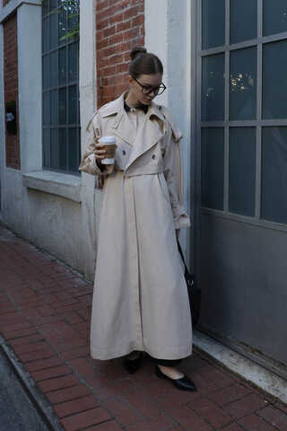 İkili Trençkot Krem - 1