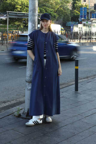 İkili Trençkot Lacivert - 1